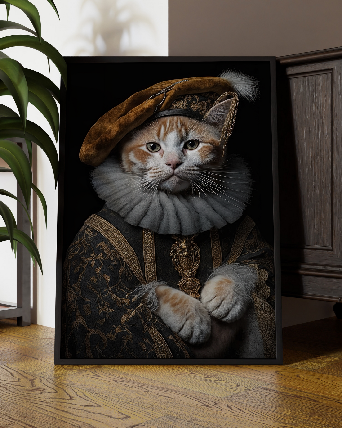 Mr Puss | Altered Renaissance Cat Portrait Wall Art