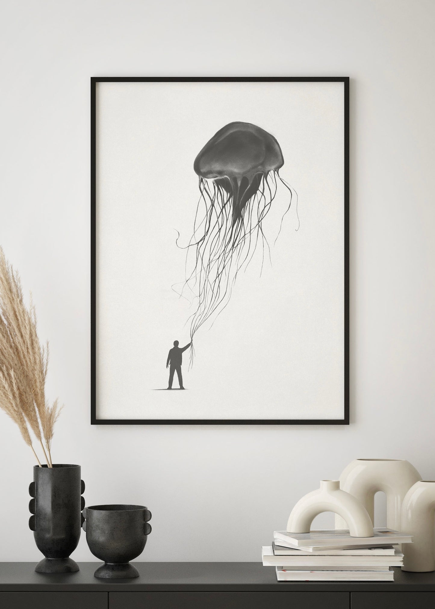 Let’s Fly a Jelly Fish Kite Print | Quirky Wall Art Print | Alternative Wall Art