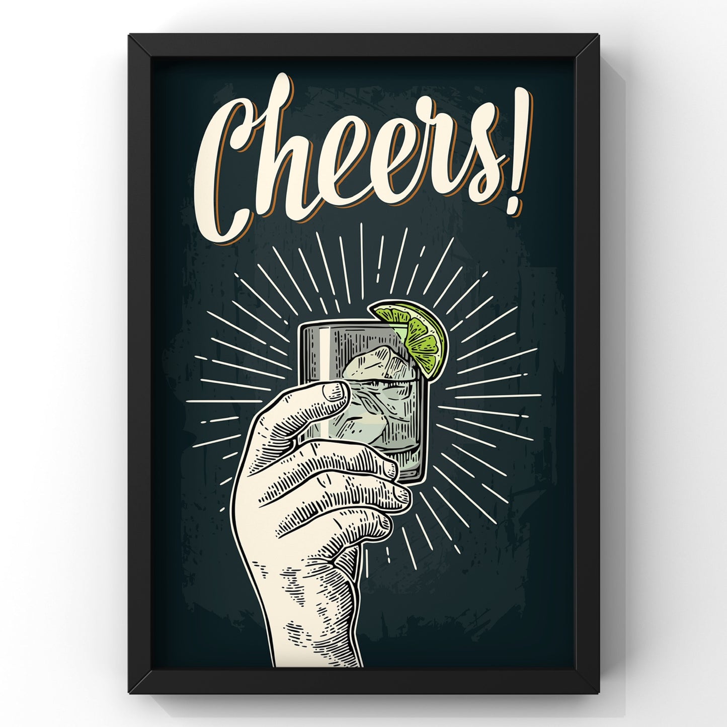 Cheers Print | vintage Pub Cocktail Wall Art Poster