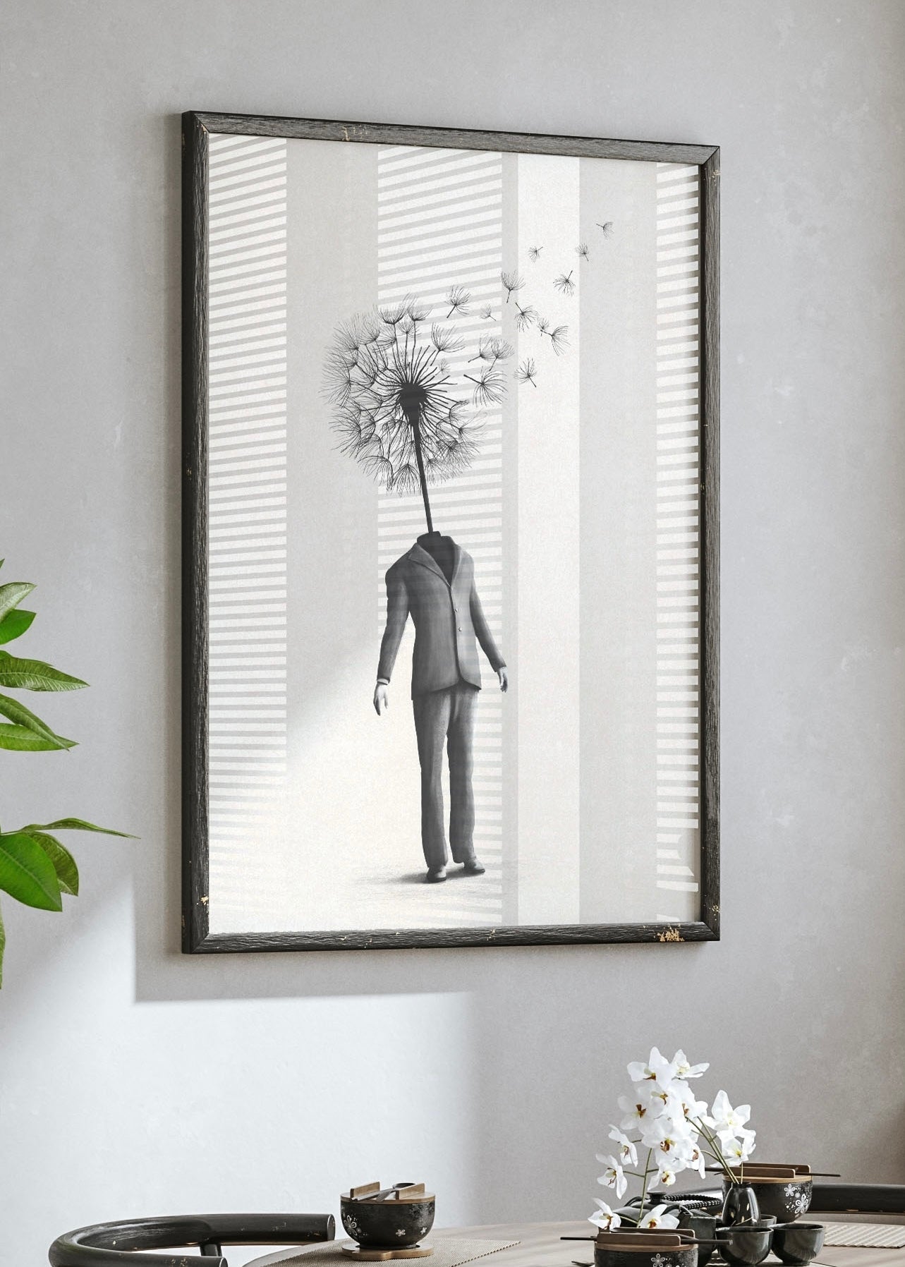 Mr Dandy Lion Print | Quirky Wall Art Print | Alternative Wall Art