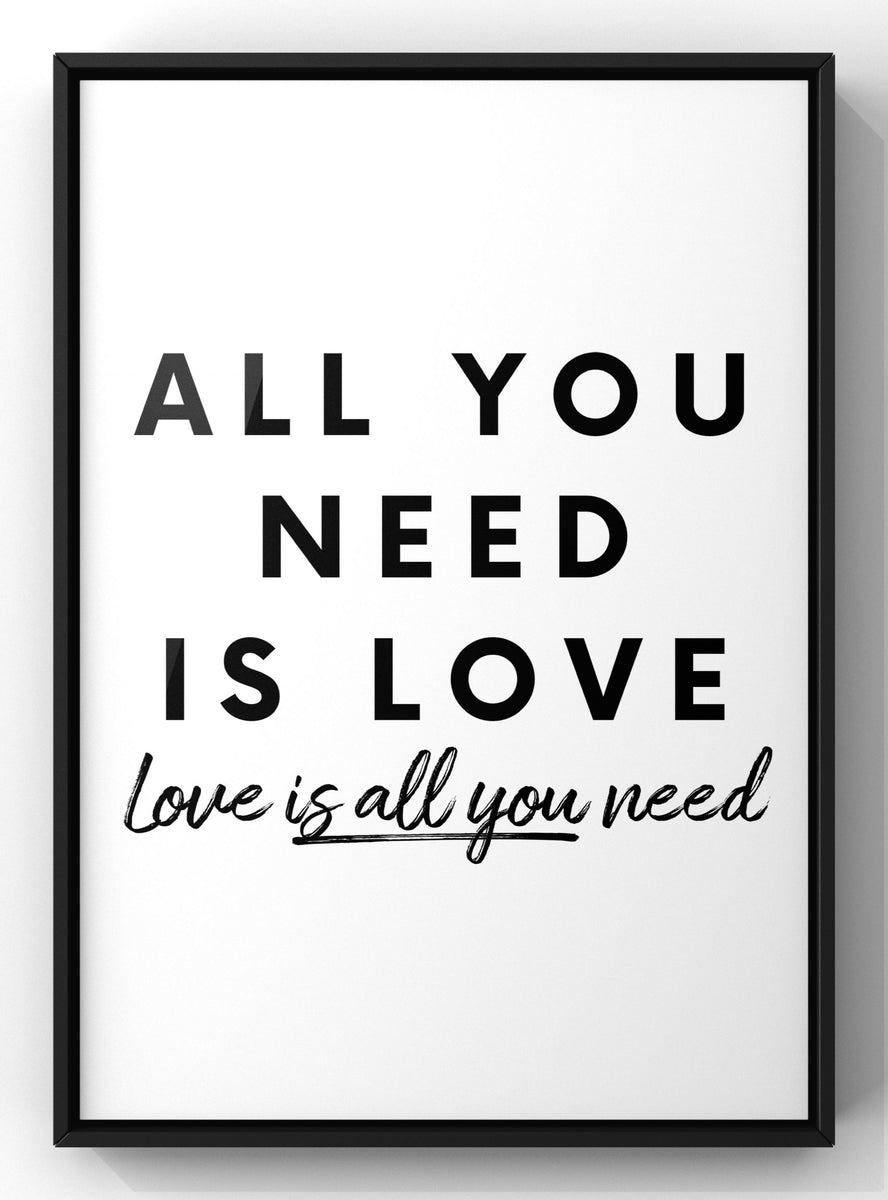 All You Need Is Love Print - The Beatles - Beatles Lyrics - From Magical  Mystery Tour Album - Beatles Gift - Beatles Gift - Beatles Quotes