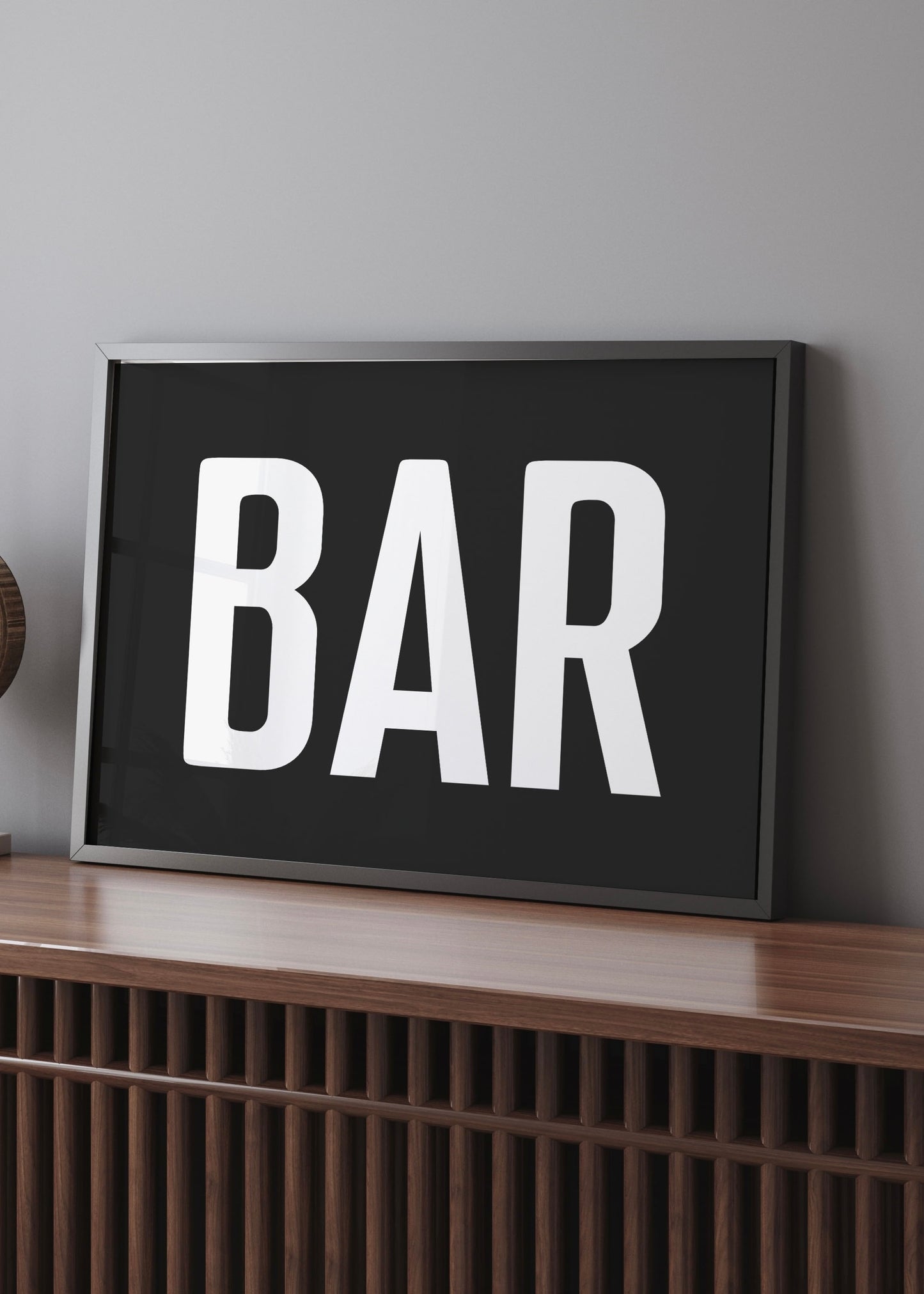 Bold Bar Sign | Black and white Wall Art