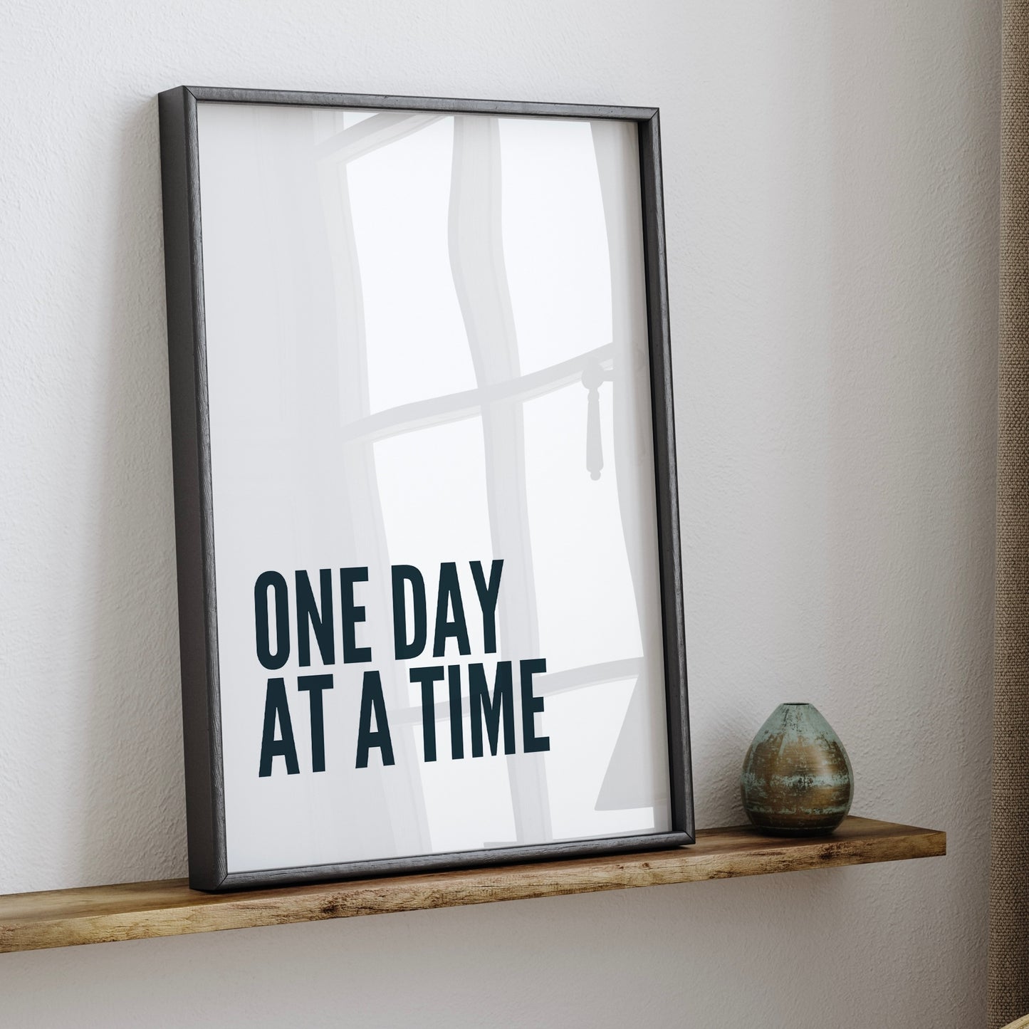 One Day At A Time Inspirational Quote Print | Simplistic Wall Art