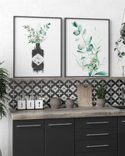 Load image into Gallery viewer, Botanical Gin Set of 2 Print s| Kitchen Gin Wall Art | Hendricks Gin Print | Kitchen Wall Art