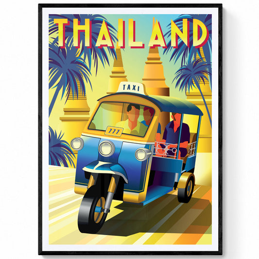 Thailand Vintage Travel Poster Print