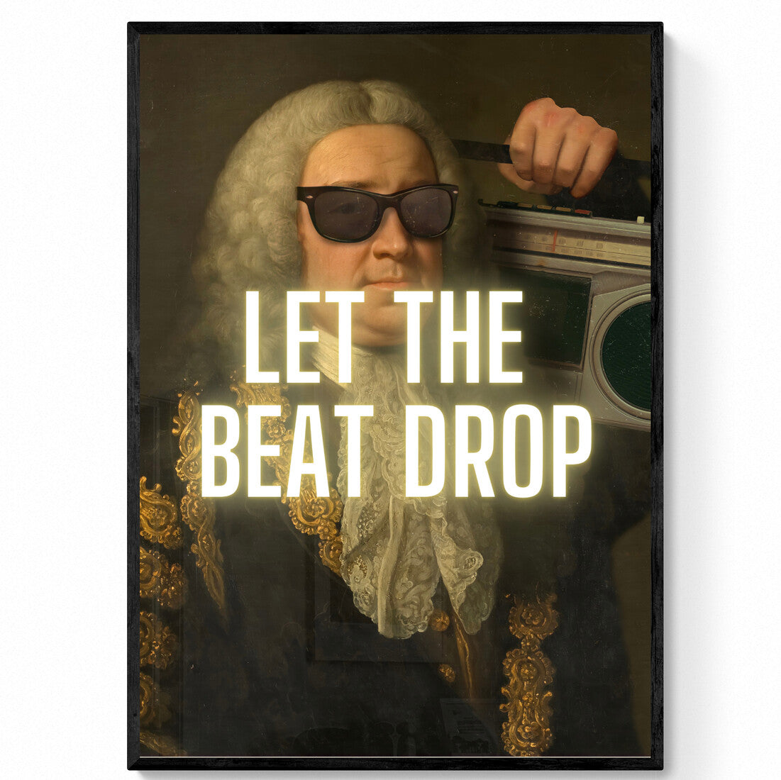 Let The Beat Drop Quote Print | Quirky Vintage Portrait Print