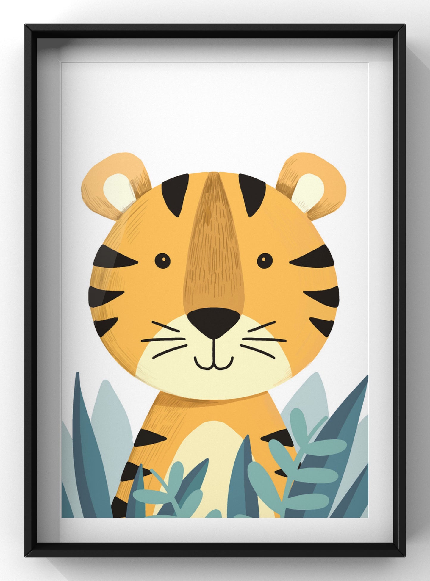 Cute Little Tiger Baby Bedroom Wall Art | Hand Drawn Nursery Print