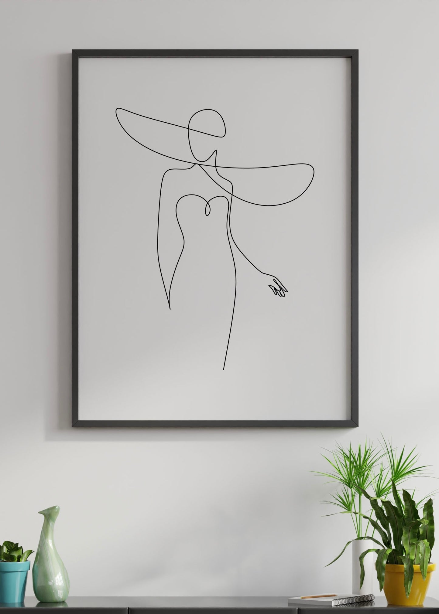 Fashion Print | Minimal One Line Art | Woman | Minimal Wall Art Print