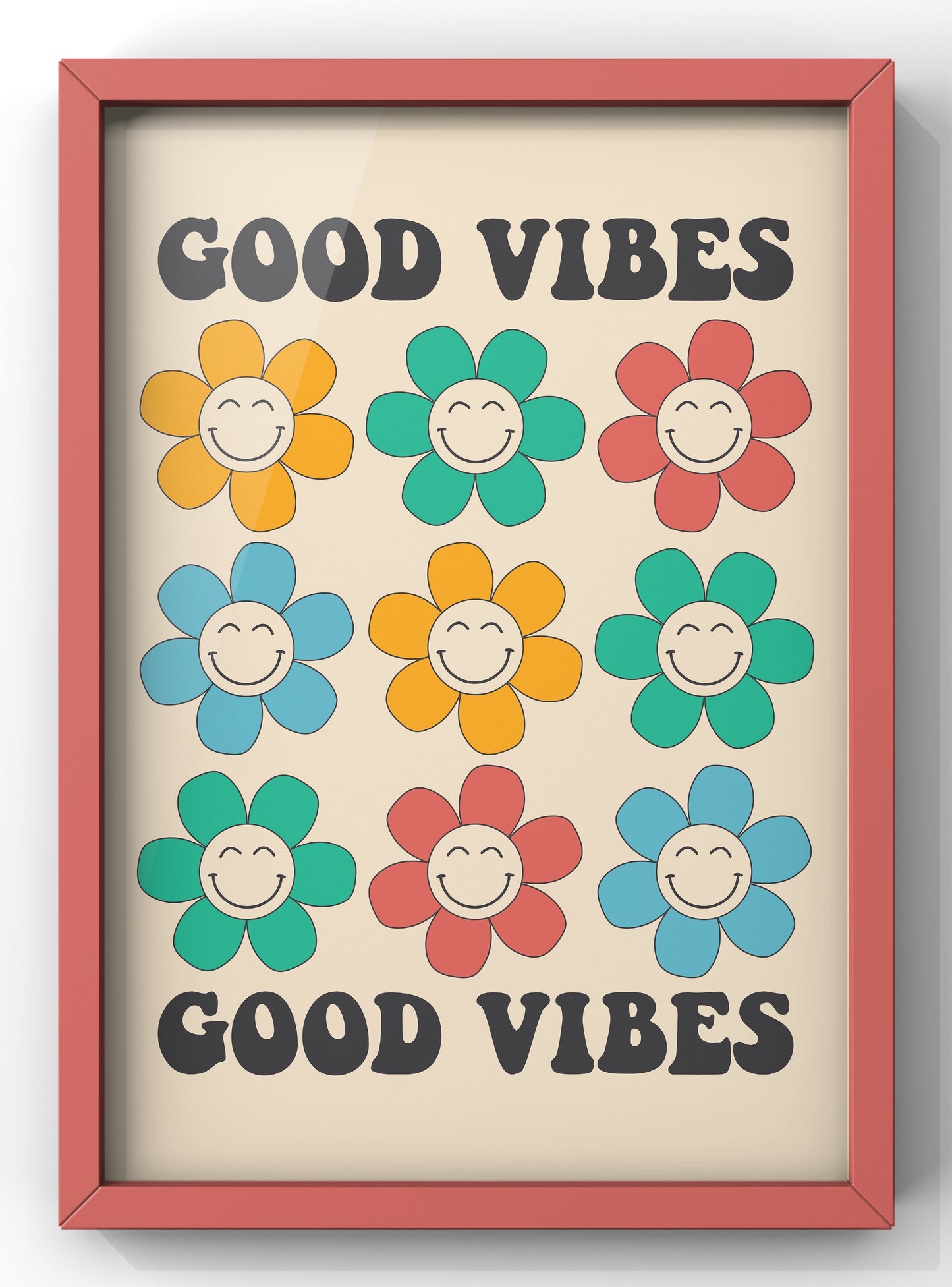 Good Vibes Vintage Quote Print | Pop Art Wall Art