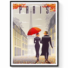 Load image into Gallery viewer, Paris Travel Print | Vintage Postcard Wall Art