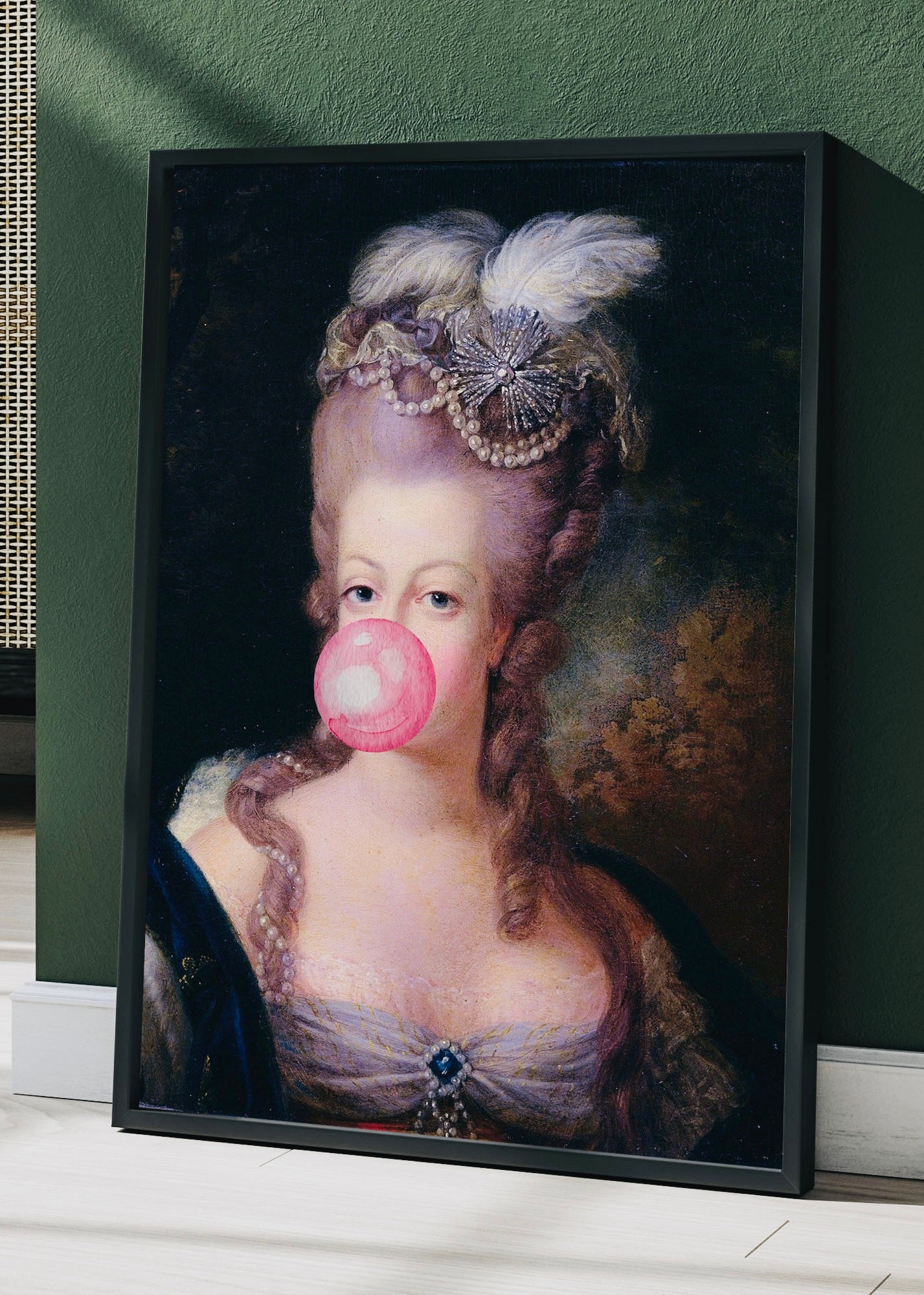 Vintage Bubblegum Portrait | Vintage Style Wall Art Print