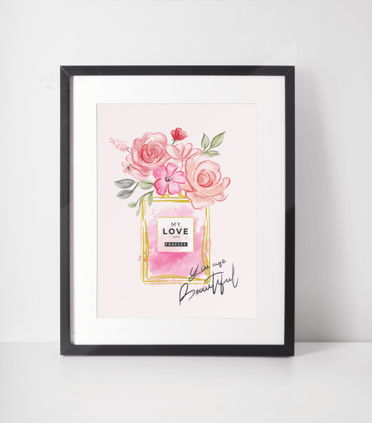You Are Beautiful Chanel Perfume Bottle Print