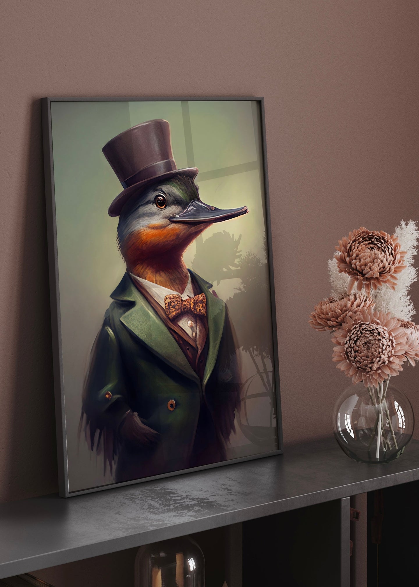 Dapper Duck Wall Art | Altered Smart Dressed Duck Portait