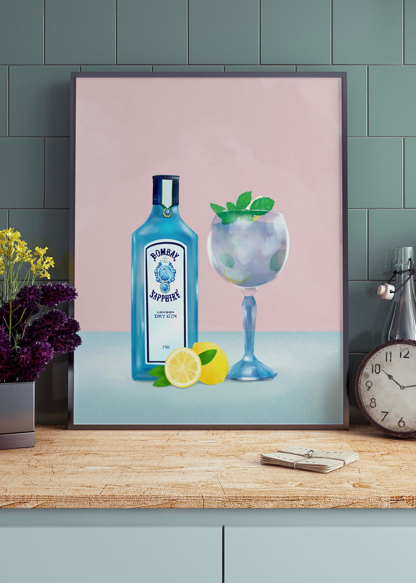 Gin Cocktail By Petra Lizde | Bombay Gin Wall Art Print