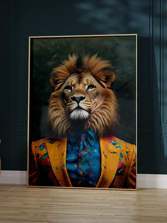 Fabulous Lion Portrait | Altered Lion Portrait Wall Art
