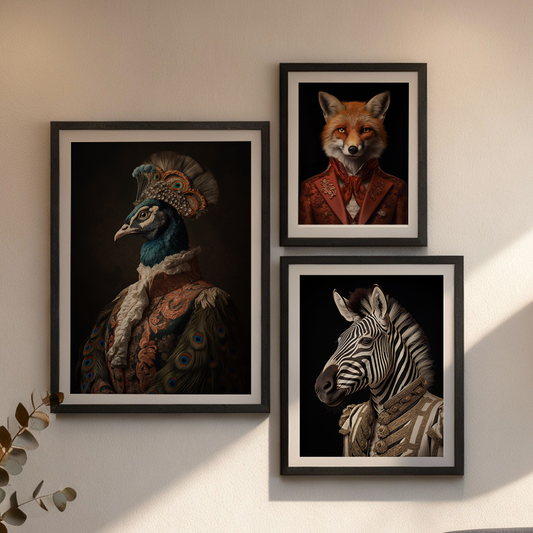 The Regal & Ruthless Animal Bundle | Gallery Wall Set of 3 Prints