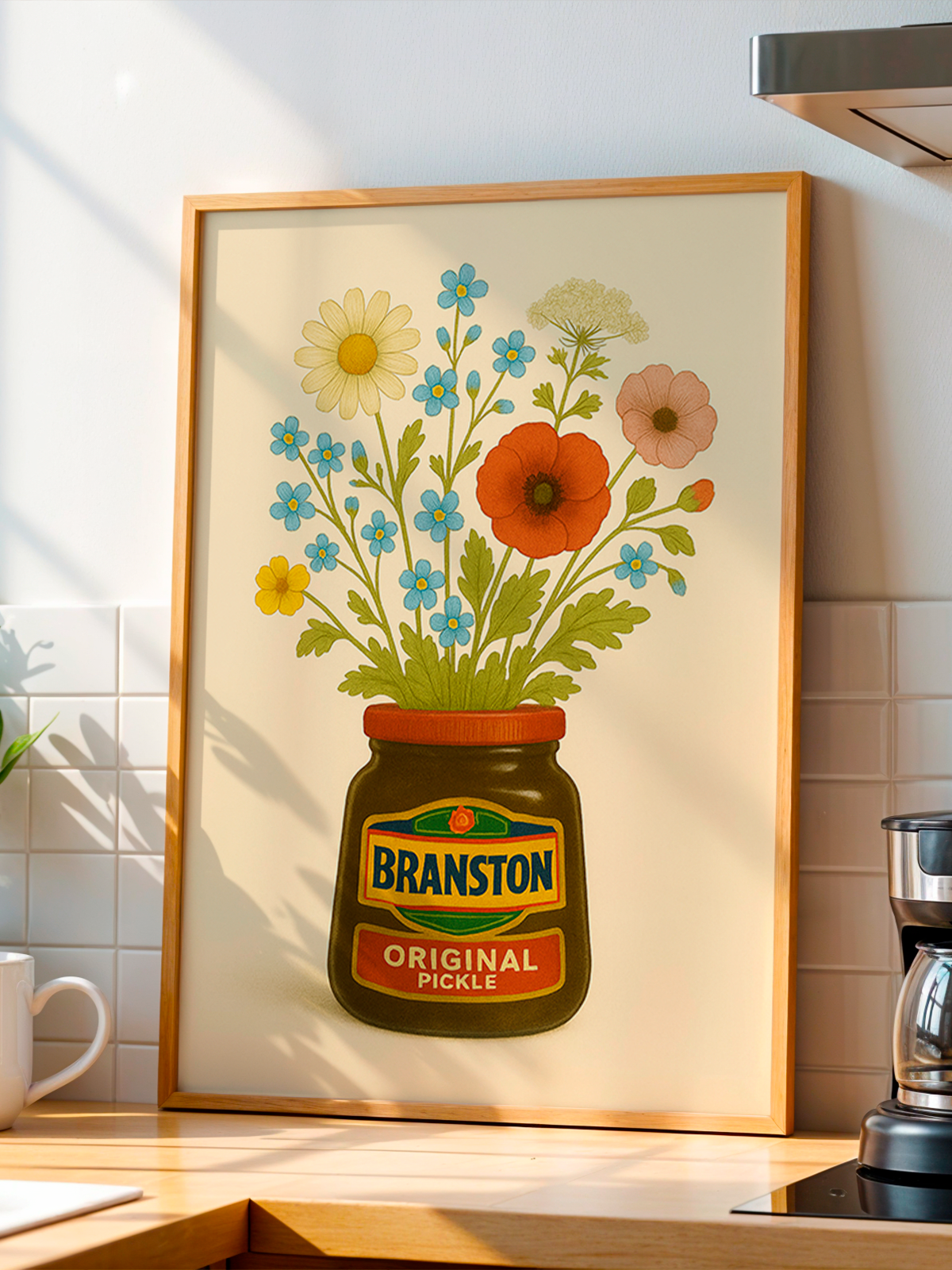 Floral Pickle Jar | Kitchen Wall Art | By Samantha Blake