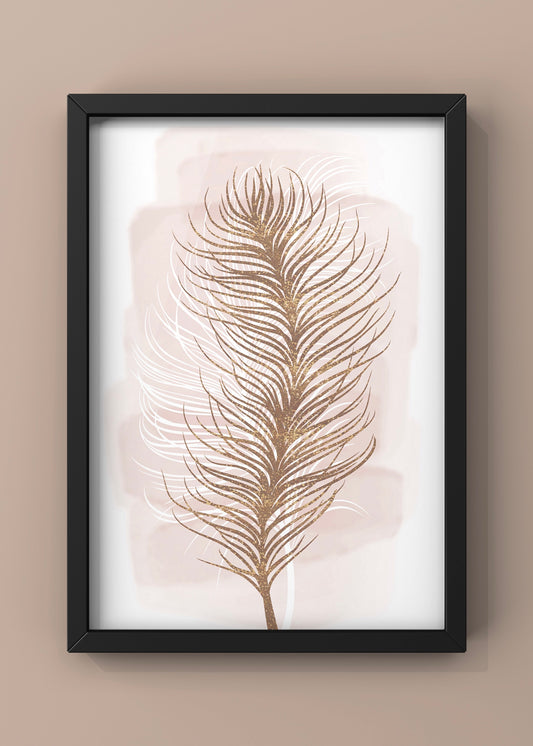 Pink Feather Wall Art Print from Martina