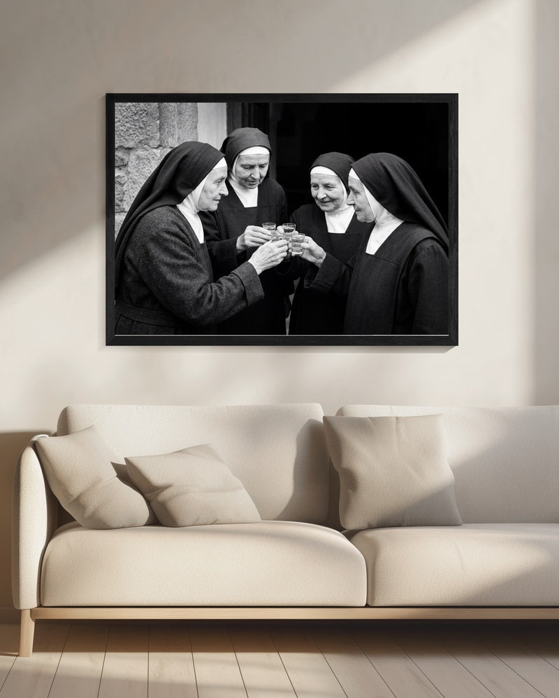 Joyful Nuns Toasting