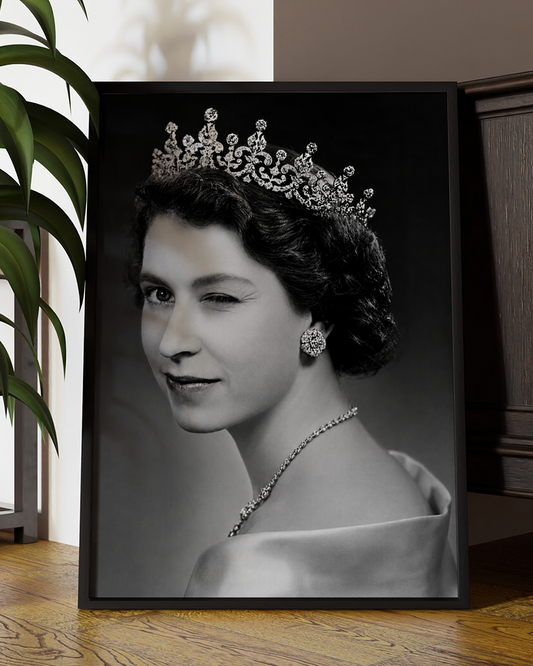 Winking Queen Print | Queen Elizabeth Wall Art
