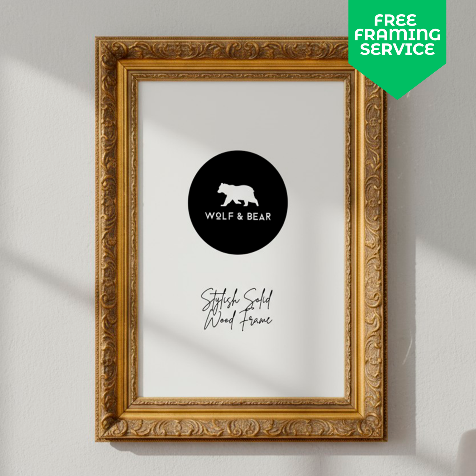 Solid Ornate Solid Wood Gold Frame LUX Collection