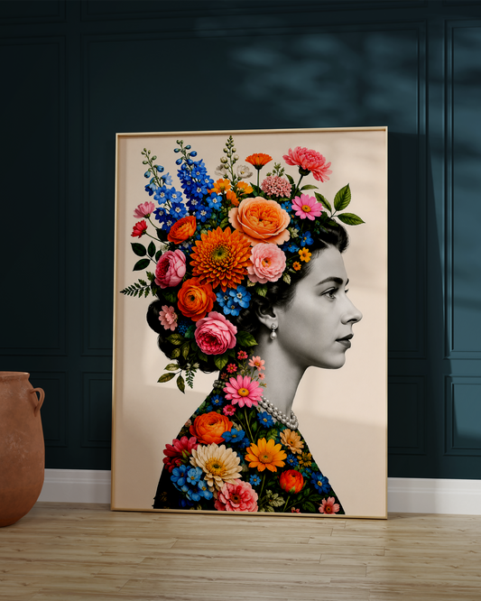 Floral Queen Print | Floral Edition Queen Elizabeth Wall Art