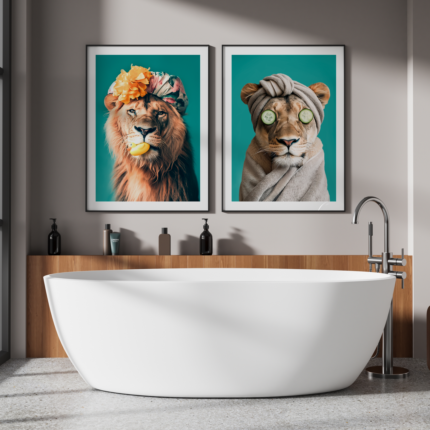 The Pampered Pride | Bathroom Wall Set | Set of 2