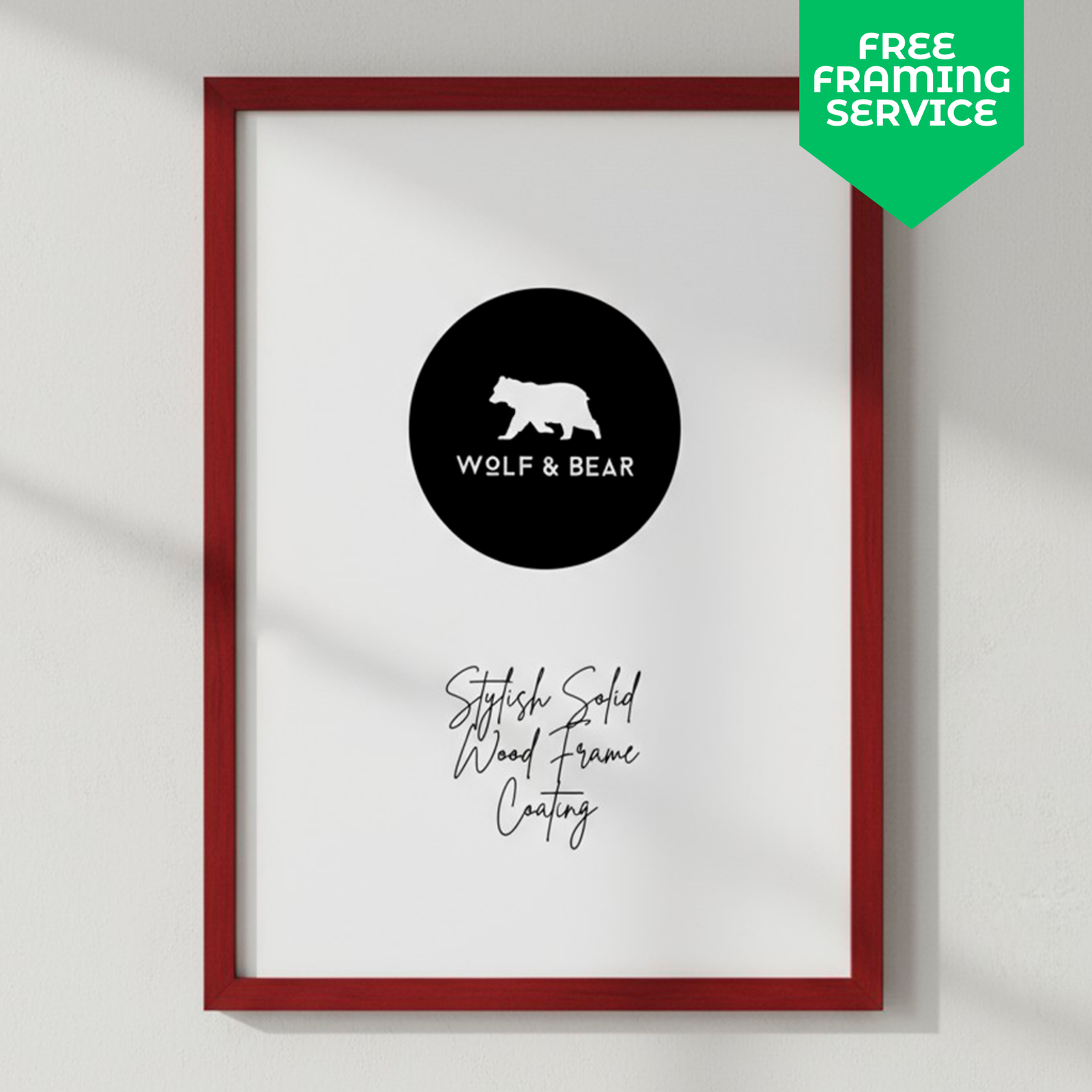 Solid Wood Red Frame