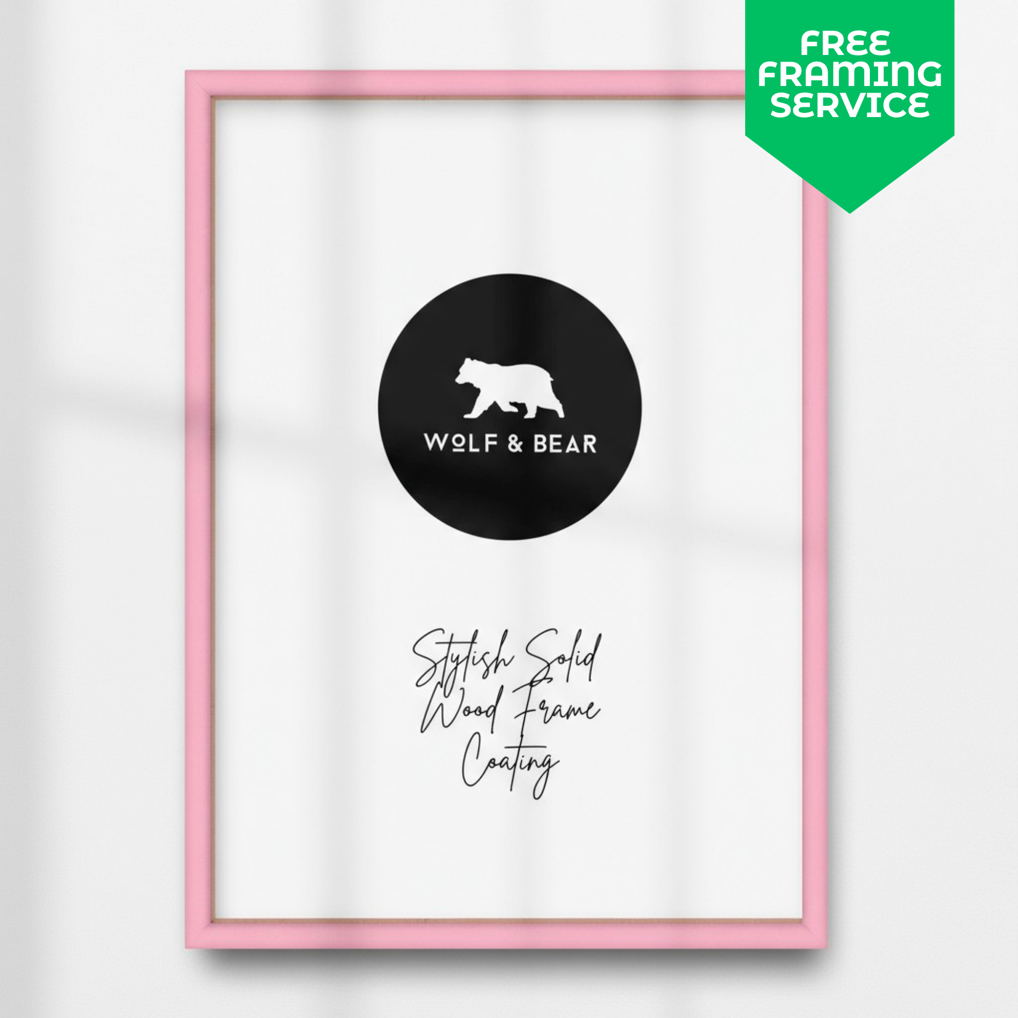 Solid Wood Pink Frame