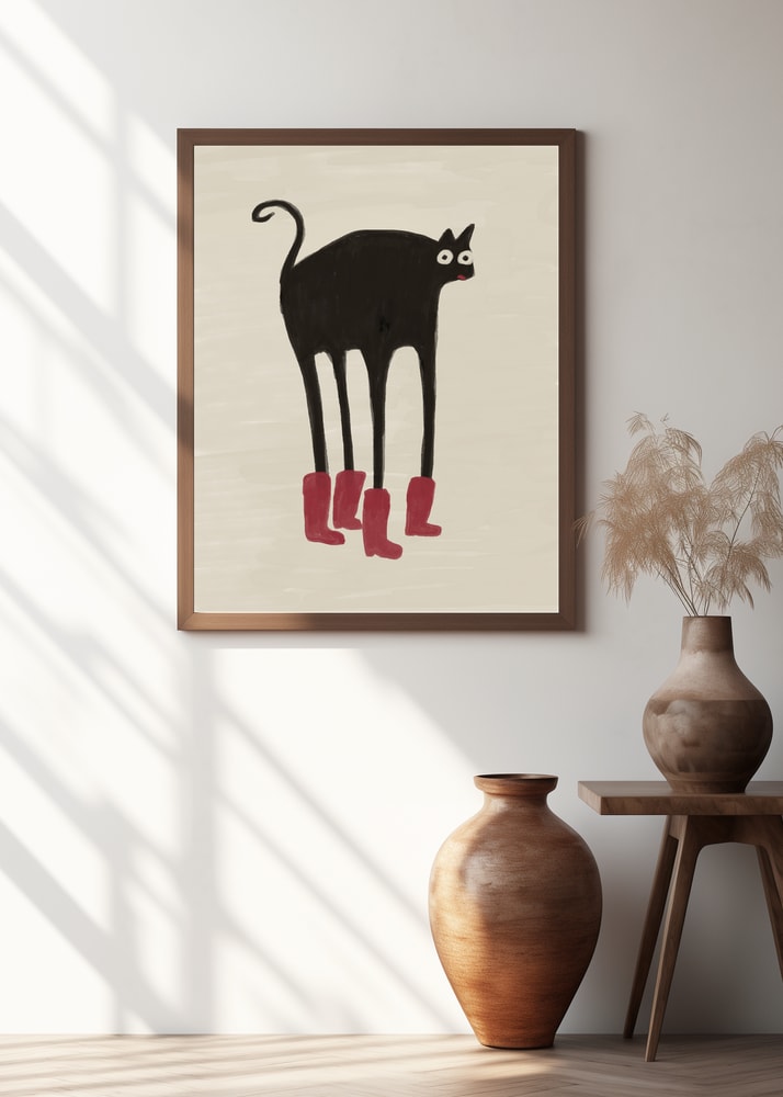 Funny Black Cat Boots