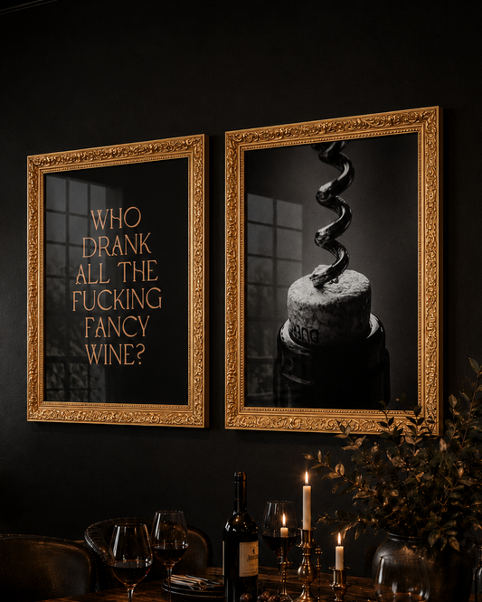 Funny Wine Wall Art Prints Set of 2 | Kitchen, Dining Room & Home Bar Decor for Wine Lovers