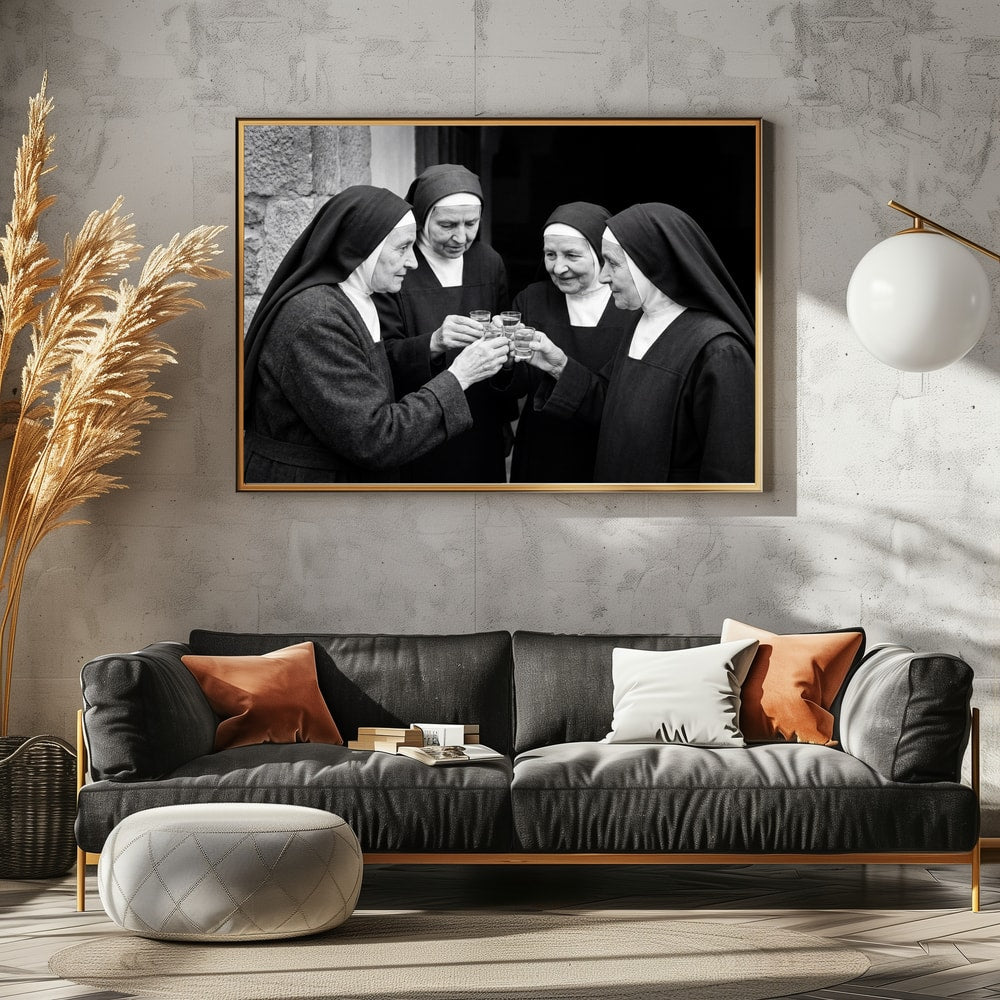 Joyful Nuns Toasting