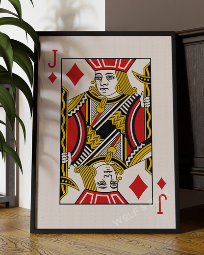 Jack of Diamonds Minimalistic Playing Card Wall Art