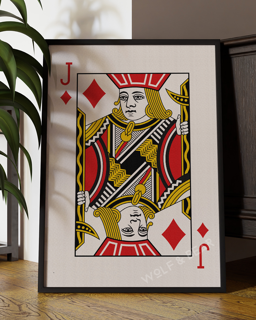 Jack of Diamonds Minimalistic Playing Card Wall Art