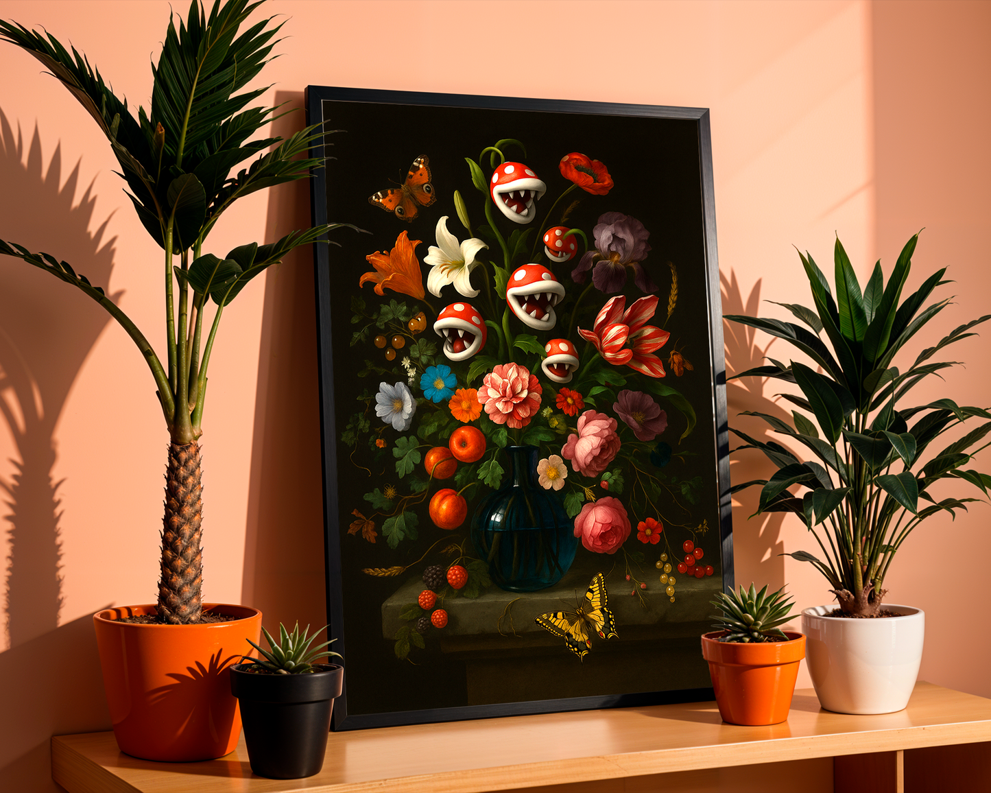 Vintage Floral Mushroom Kingdom Wall Art Print