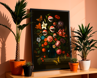 Vintage Floral Mushroom Kingdom Wall Art Print