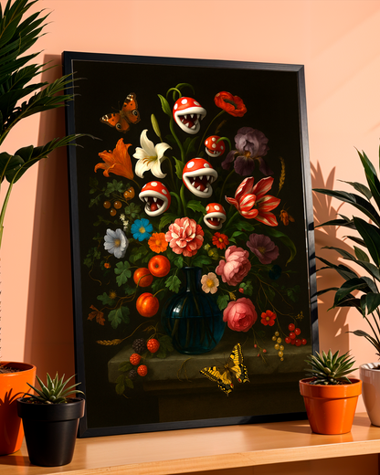Vintage Floral Mushroom Kingdom Wall Art Print