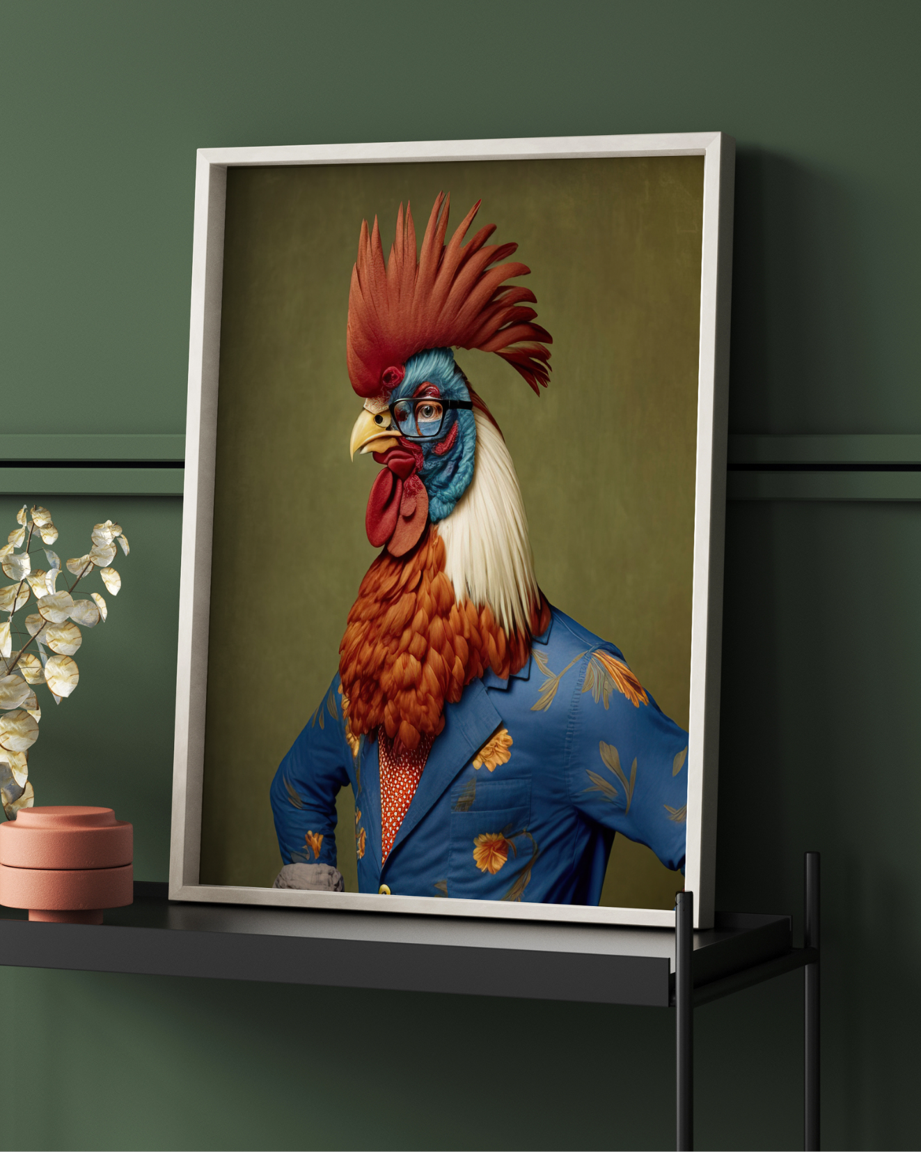 The Dapper Cock Portrait | Altered Cock Portrait Wall Art