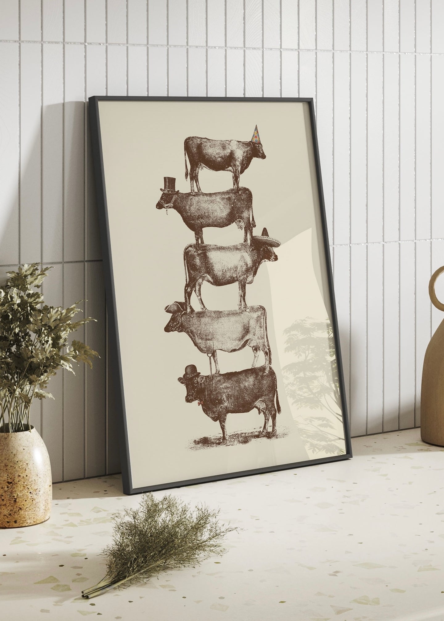 Cow Cow Nuts By Florent Bodart | Quirky Kitchen Print