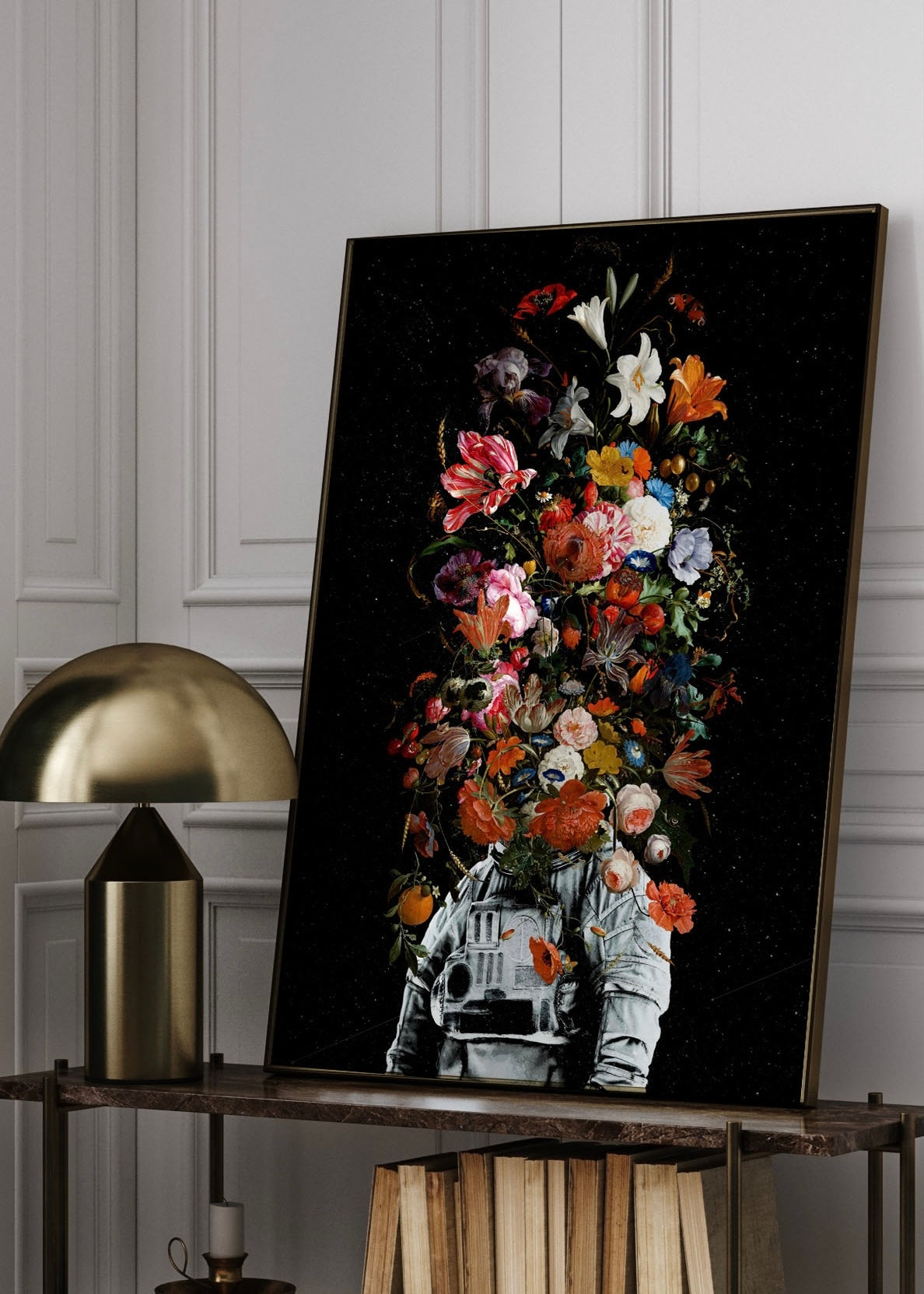 Full Bloom By Francis Minoza | Floral Space Man Print