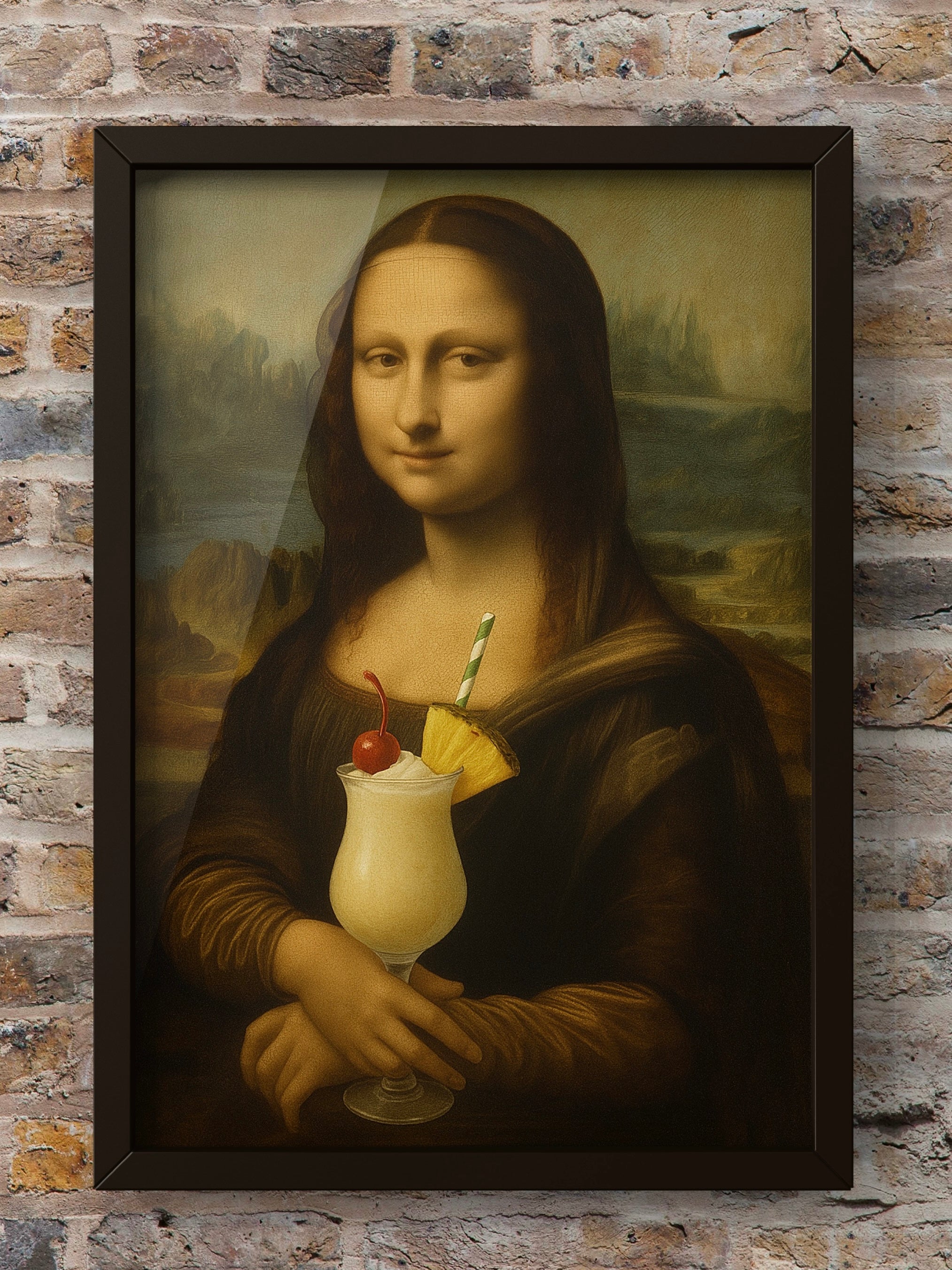 Mona Lisa Pina Colada | Vintage Style Mona Lisa  Print