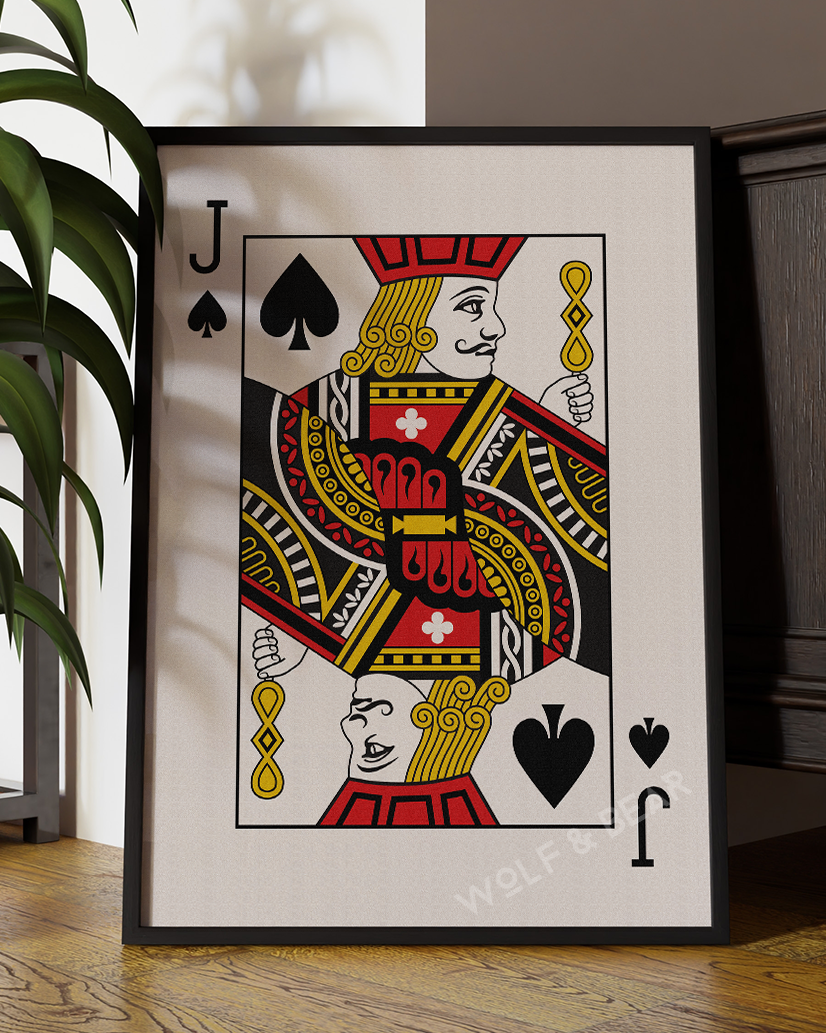 Jack of Spades Minimalistic Playing Card Wall Art