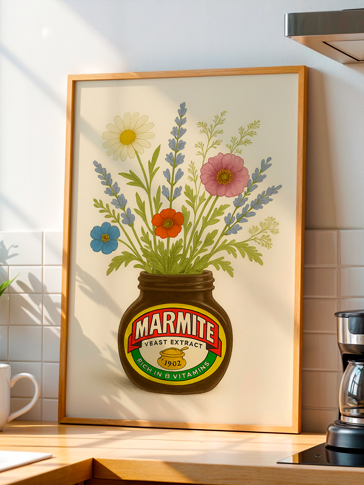 Floral Marmite | Kitchen Wall Art | By Samantha Blake