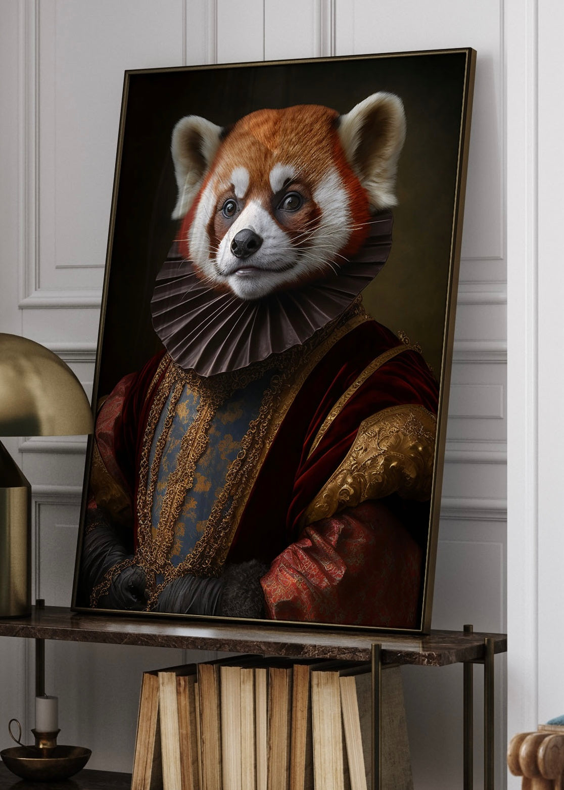 Red Panda renaissance animal print | Altered Animal Portrait Wall Art