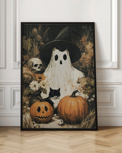 Spooky Ghost Cat Pumpkins
