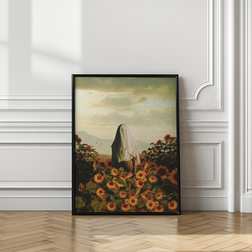 Mysterious Figure Sunflowers