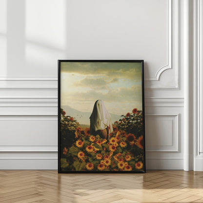 Mysterious Figure Sunflowers