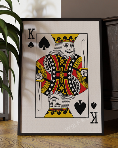 King of Spades Minimalistic Playing Card Wall Art