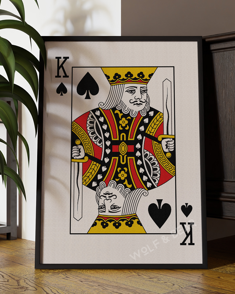 King of Spades Minimalistic Playing Card Wall Art