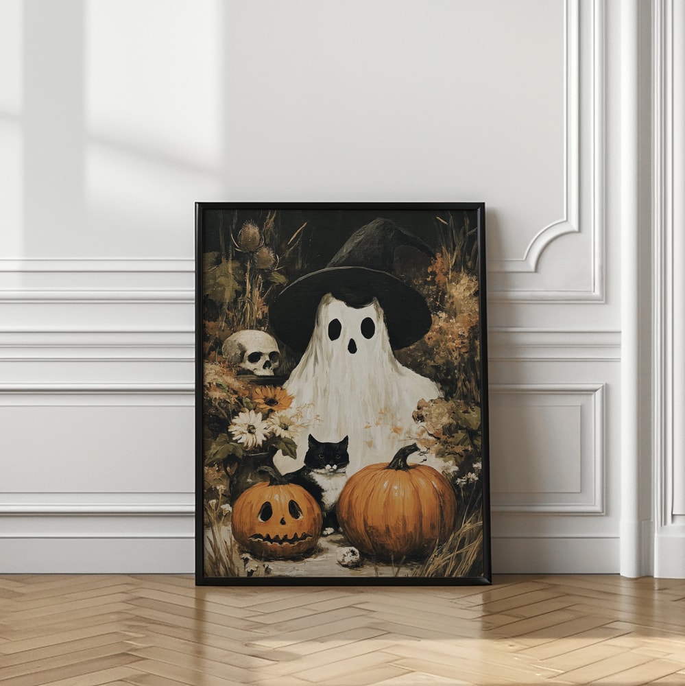 Spooky Ghost Cat Pumpkins